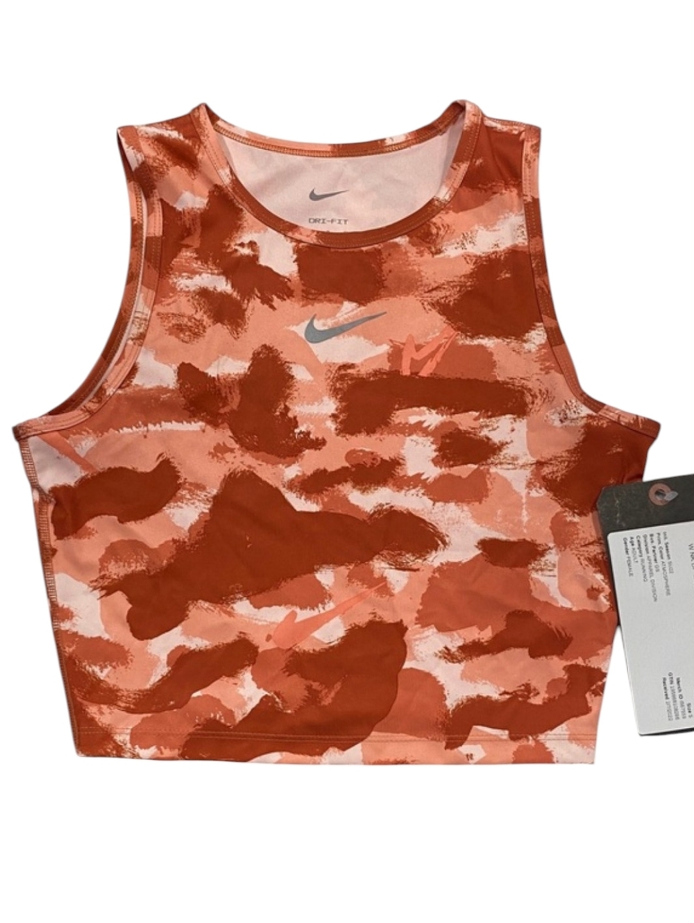 Nike Women’s Orange Camo Dri-FIT Crop Tank